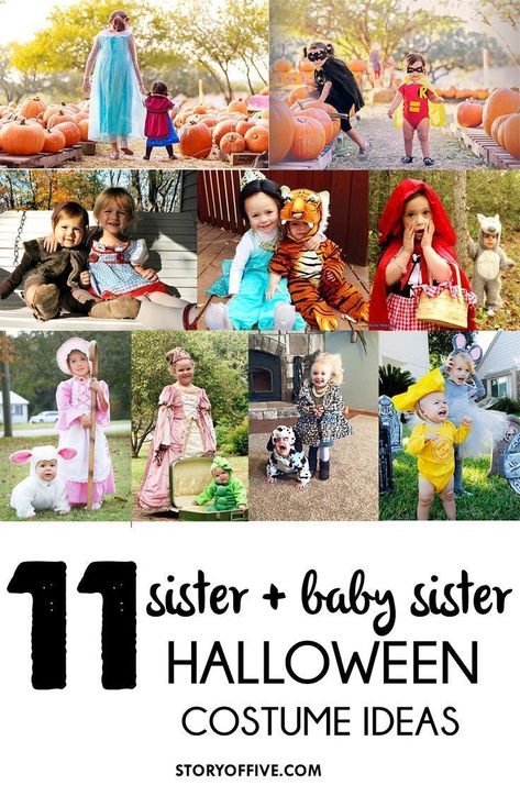 Costumes For Sisters, Halloween Costumes For Sisters, Sister Halloween Costumes, Sibling Halloween Costumes, Sister Costumes, Sibling Costume, Cute Sister, Hallowen Costume, Toddler Halloween Costumes