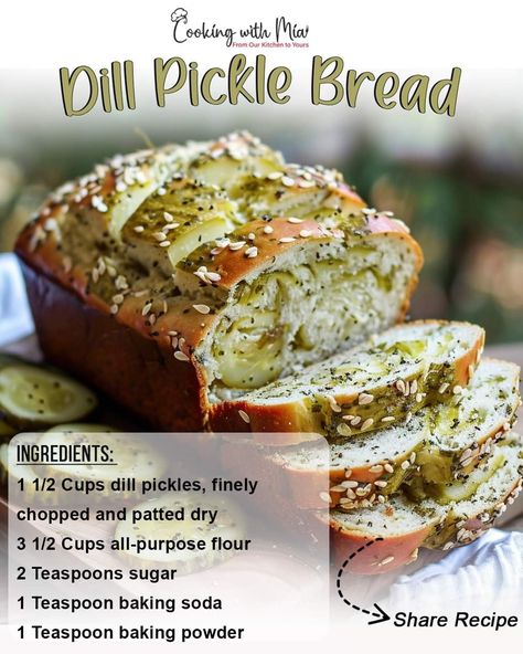 Pickle Bread Recipes, Dill Pickle Bread Recipes, Dill Pickle Bread, Pickle Bread, Dill Pickle Juice, Pickle Party, Bread Dishes, Best Bread Recipe, Dill Pickles