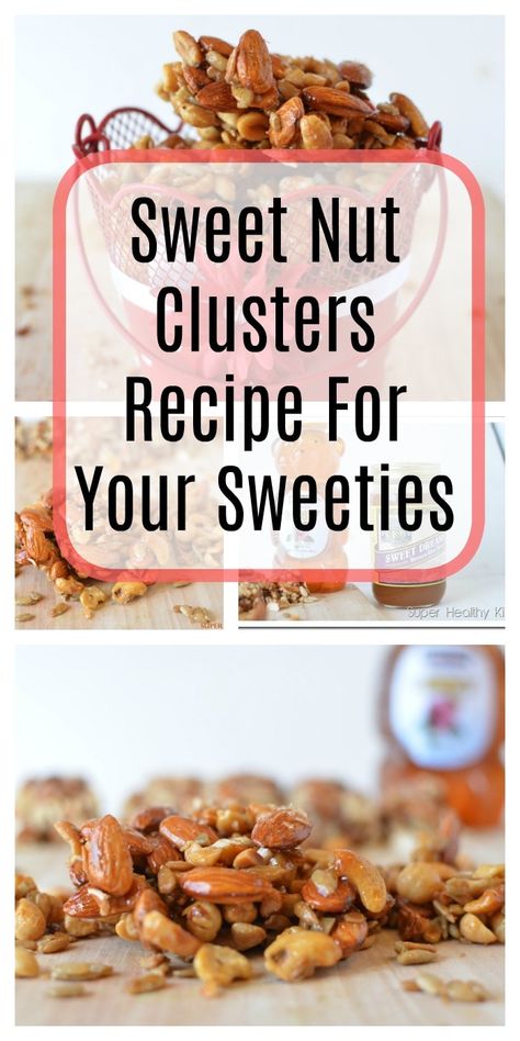 Sweet Nut Clusters Recipe For Your Sweeties - Super Healthy Kids Cashew Clusters Recipe, Nut Cluster Recipe, Cashew Clusters, Clusters Recipe, Nut Clusters, Clean Snacks, Super Healthy Kids, Healthy Nuts, Nut Snacks