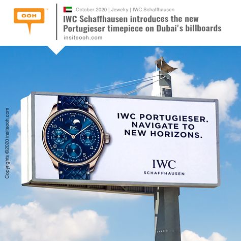 Brought by Backlite Media, IWC Schaffhausen launches an OOH ad in Dubai's streets to introduce the Portugieser 2020 collection. Read more… https://insiteooh.com/article/3592-iwc-schaffhausen-introduces-the-new-portugieser-timepiece-on-dubais-billboards #InsiteOOH #Emirates_OOH 🇦🇪 #Stay_Tuned 🤙 Iwc Schaffhausen, Billboard Advertising, Swiss Luxury, Graphic Design Inspiration, Stay Tuned, Time Piece, Poster Design, Dubai, Design Inspiration