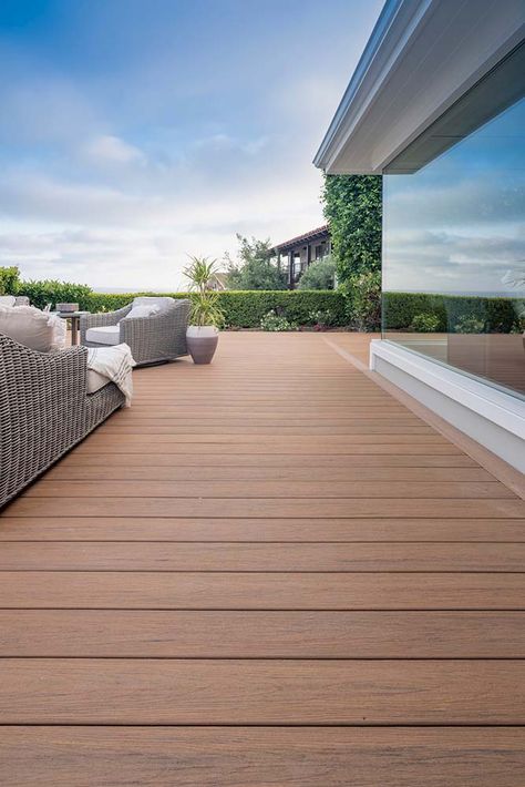 Composite Decking and Outdoor Living Products | TimberTech Under Deck Drainage, Deck Cost, Deck Flooring, Wpc Decking, Dream Deck, Deck Installation, House Deco, Deck Projects, Porch Flooring