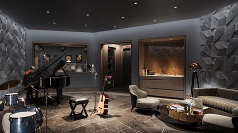 Studio Music Room, Music Studio Design, Music Room Design, Home Music Rooms, Recording Studio Design, Home Studio Setup, Music Studio Room, Deco Studio, Home Studio Music