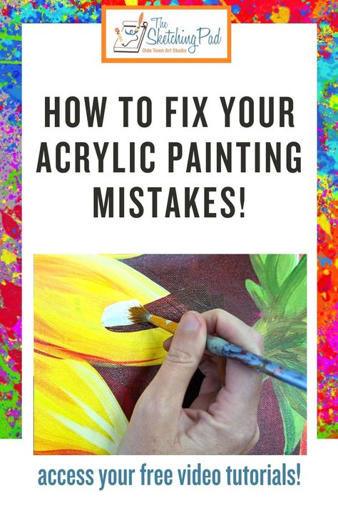 Diy Crafts Painting, Acrylic Painting Hacks, Remove Acrylic Paint, Paint Mistakes, Learn Acrylic Painting, Paint Tips, Painting Parties, Acrylic Tutorials, Art Biz