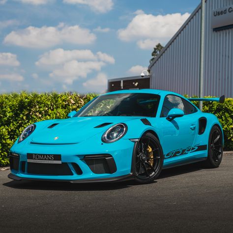 Blue Gt3 Rs, Miami Blue Porsche, Porsche 991 Gt3 Rs, Porsche Singer, Blue Porsche, Porsche Gt, Cars Accessories, Tacoma Truck, Used Porsche