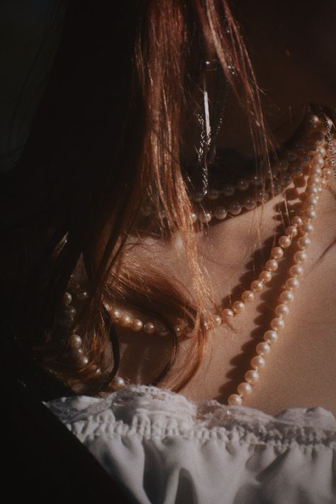 Close up of pearl necklaces, girl wearing frilly top Princess And Pirate Aesthetic, Pear Necklace Aesthetic, Female Pirate Captain Aesthetic, Victorian Pirate Aesthetic, Pirate Love Aesthetic, Pirate Witch Aesthetic, Pirate Romance Aesthetic, Pirate Fairy Aesthetic, Sapphic Pirates