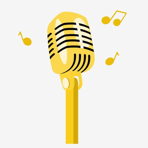 Yellow Microphone, Cartoon Microphone, Golden Microphone, Microphone Png, Microphone Illustration, Music Microphone, Music Mic, Music Drawing, News Microphone