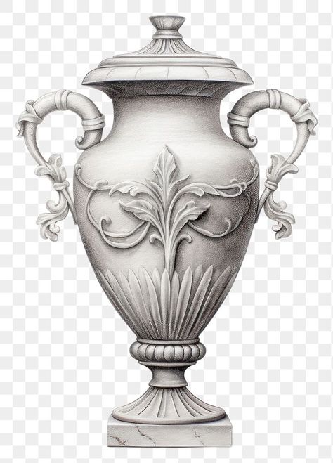 Vases Reference, Vase Reference, Vase Sketch, Baroque Tattoo, Trophy Art, Antique Tattoo, Engraving Tattoo, Antique Urn, Flower Png Images