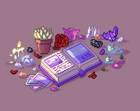 Witch Pixel Art Gif, Witch Pixel Art, Pixel Witch, Pastel Pixel Art, Pixel Kawaii, Pixel Art Landscape, 8 Bit Art, Pixel Art Tutorial, Arte 8 Bits