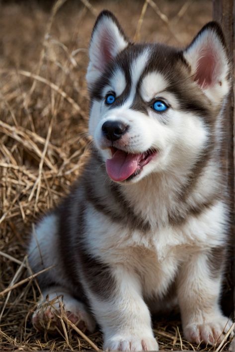 Siberian Husky Puppies Blue Eyes, Blue Eyed Husky Puppy, Blue Eyes Husky, Dog With Blue Eyes, Huskies Puppies, Haski Dog, Husky Eyes, Husky With Blue Eyes, Puppy Husky