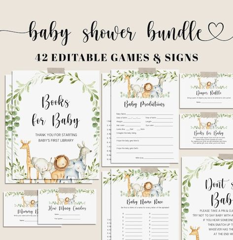 Safari Baby Shower Games, Animal Baby Shower Games, Baby Shower Theme Decorations, Sea Baby Shower, Jungle Baby Shower Theme, Animals Baby Shower, Jungle Baby Shower, Jungle Baby, Animal Baby Shower