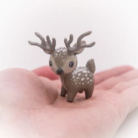 Deer Creature, Clay Deer, Fantasy Deer, Easy Clay Sculptures, Diy Fimo, Deer Animal, Beyond Imagination, Handmade Sculpture, Art Miniature