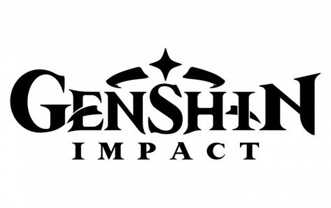 Genshin Impact Logo Genshin Impact Icon App, Genshin Impact Logo, Genshin Impact Icon, Simple Designs To Draw, Typeface Design, Game Logo, New Names, Logo Sticker, Izuku Midoriya