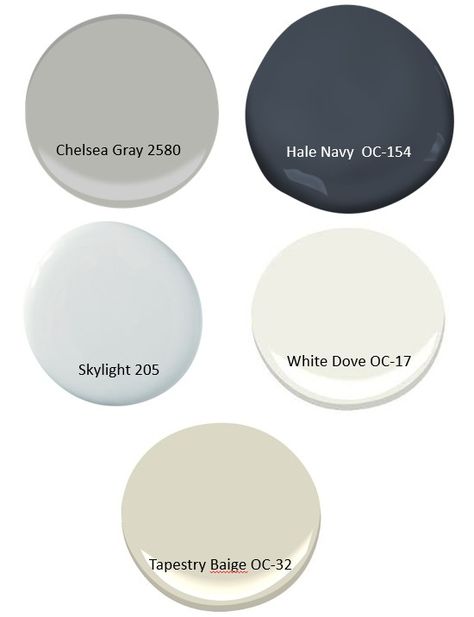 Hale Navy Benjamin Moore Coordinating Colors, Navy Blue Coordinating Colors, Hale Navy And White Dove, Coordinating Colors With White Dove, Colors That Go With White Dove, Colors That Go With Hale Navy, White Dove Coordinating Colors, Skylight Paint Color, Tapestry Beige Benjamin Moore