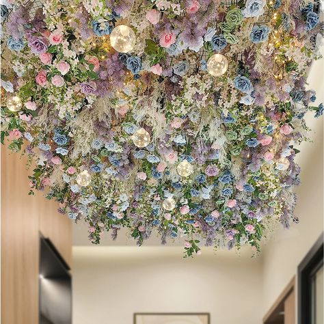 🌿💐🏡🍃A breathtaking oasis with our artificial flower ceiling decorations. Perfect for restaurants, indoor living rooms, and any area in need of a fresh, natural touch, these green plant and floral arrangements bring the outdoors in. Elevate your decor with vibrant, lush greenery and soft floral art that creates an inviting and serene atmosphere right above your head. Search Tags: #CeilingDecor #ArtificialFlowers #GreenPlantDecor #IndoorOasis #LivingRoomDecor #RestaurantDesign #CeilingArt #Flo... Fake Flower Ceiling, Ceiling Decorations, Flower Ceiling, Esthetician Room, Ceiling Art, Flowers Decoration, Aesthetic Life, Fake Flower, Soft Floral