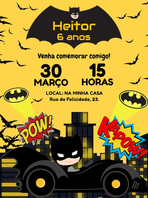 Edítate gratis usando nuestro editor online | Design by Pedro Henrique | Invitación Digital Invitación de cumpleaños de Batman

¡La invitación Invitación de cumpleaños de Batman perfecta para tu evento!

Personaliza tu invitación a tu gusto con nuestro editor en línea

Nuestra invitación digital Invitación de cumpleaños de Batman es totalmente personalizable. Puedes cambiar el texto, la fuente, los colores e incluso agregar fotos. Es fácil de usar y puedes crear la invitació Batman Birthday Party, Batman Birthday, Online Design, Batman, Birthday Party