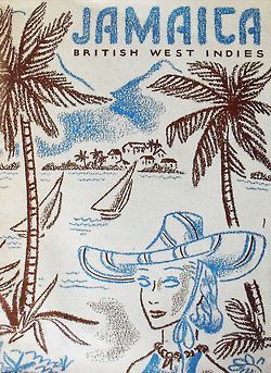 Vintage Jamaica Travel Poster Jamaican Fashion, Old Jamaica, Vintage Jamaica, Travel Ephemera, Roger Wilkerson, Jamaican Art, Reggae Art, British West Indies, Reggae Artists