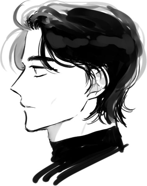 Male Hair Side Profile Drawing Reference, Side Face Reference Male, Guys Side Profile Drawing, Side Character Drawing, Left Side Profile Drawing, Side Profile Hair Male, Side Profile Sketch Male, How To Draw Man Body Anime, Side Profile Hairstyles Drawing