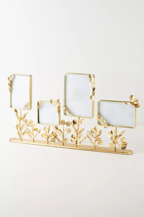 Celine Four-Picture Frame | Anthropologie Anthropologie Picture Frames, Anthropologie Hollywood Frame, Golden Picture Frames, Cute Picture Frame, Small Gold Picture Frames, Porcelain Picture Frame, Girl Office, Unique Picture Frames, Picture Frame Gallery