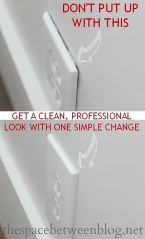 One simple change and your outlets will all have a professional look Molding Ideas, Home Fix, Diy Home Repair, Home Upgrades, Diy Interior, Home Repairs, Easy Home Decor, Outlet Covers, Diy Home Improvement