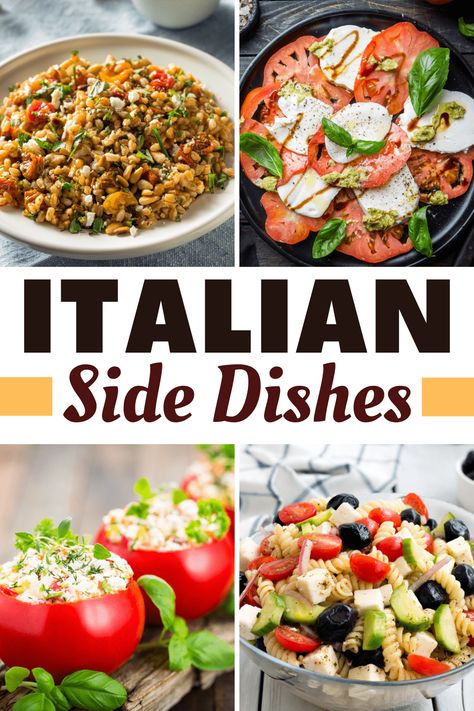 From Caprese salad to garlic bread, these Italian side dishes are the perfect accompaniment for a fancy dinner party or a laid back family meal. Try one of these authentic recipes today! Italian Side Dishes, Italian Green Beans, Party Side Dishes, Radicchio Salad, Italian Side, Fancy Dinner Party, Pasta Sides, Italian Vegetables, Pasta Salad Italian