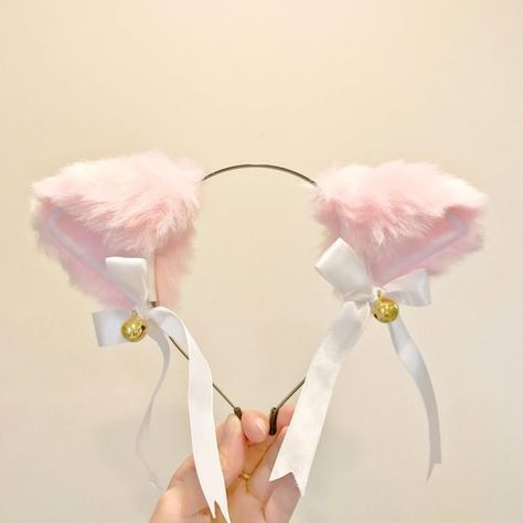 Pink Cat Ears, Dog Ears Headband, Headband Costume, Cat Ear Headband, Cat Ears Headband, Kawaii Accessories, Kawaii Cat, Animal Ears, Pink Cat