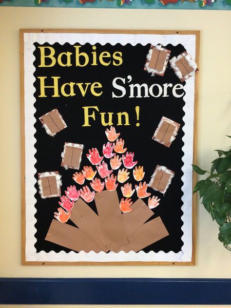 June Infant Bulletin Board, Cute Bulletin Boards For Infant Room, August Daycare Bulletin Boards, August Infant Bulletin Board, Infant Back To School Bulletin Boards, Infant Room Themes Daycare, Fall Infant Birthday Board, August Daycare Door Ideas, Bullent Boards Ideas August