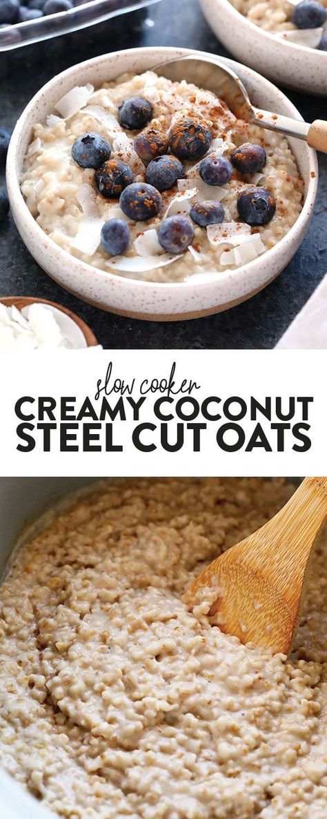 Slow Cooker Steel Cut Oats, Crockpot Oatmeal, Slow Cooker Oatmeal, Crockpot Breakfast Casserole, Breakfast Crockpot Recipes, Slow Cooker Breakfast, Gluten Free Breakfast, Crockpot Breakfast, Smoothie Prep