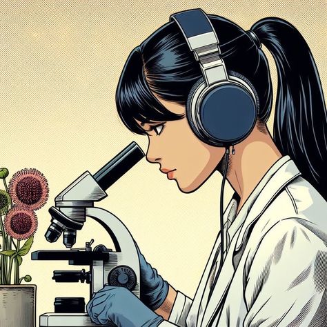 Science Anime Aesthetic, Female Chemist Aesthetic, Scientist Illustration Character Design, Anime Scientist Woman, Spaceship Furniture, Female Scientist Character Design, Scientist Drawing, Scientist Character Design, Scientist Illustration