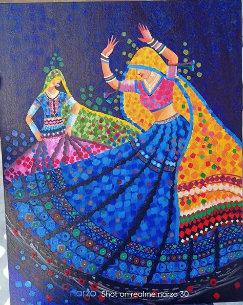 Acrylic on canvas 🖌️🎨 Potrate Painting, Heavenly Scenery, Vasudev Krishna, Rajasthani Dance, Everyday Painting, Jaipur Art, Bani Thani, Canvas Art Gifts, Shadi Card