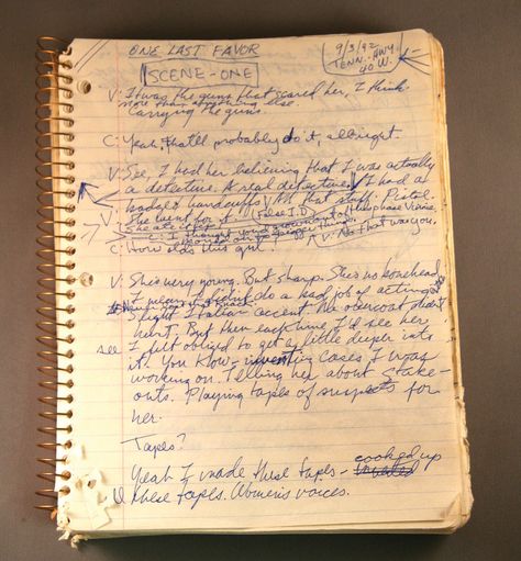 An early notebook page of Sam Shepard’s play “Simpatico” Secret Journal Aesthetic, Notebook Scenes, Decomposition Notebook Aesthetic, Chaotic Journal, Sam Shepard, Nik The Booksmith Junk Journals, Chaotic Academia, Commonplace Book, Journal Aesthetic