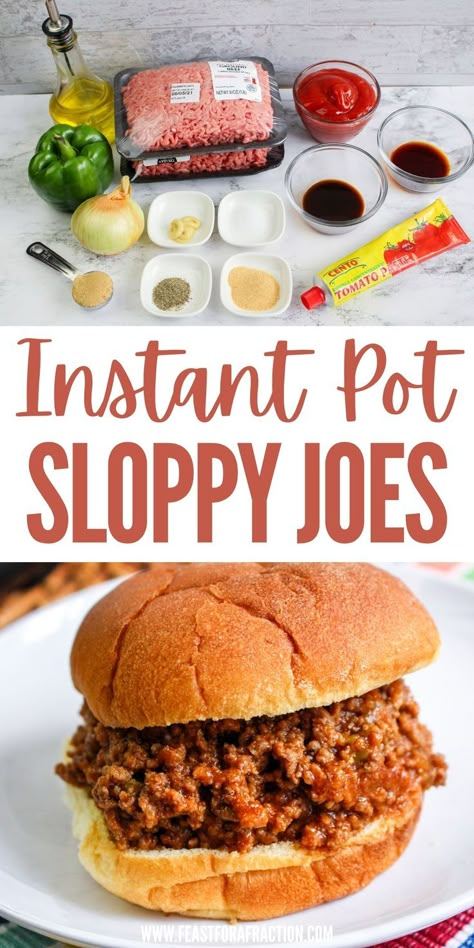 Instant Pot Sloppy Joes, Beef Recipe Instant Pot, Homemade Sloppy Joes, Sloppy Joes Recipe, Potted Beef, Instant Pot Meals, Instant Pot Recipe, Turkey Chili, Ground Beef Recipes Easy