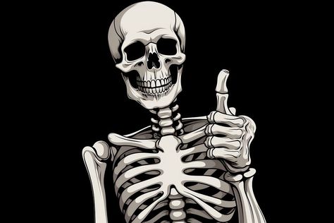 Skeleton Standing, Skeleton Cartoon, Human Skeleton, Cartoon Black, Human Design, Thumbs Up, Skeleton, Human, Black