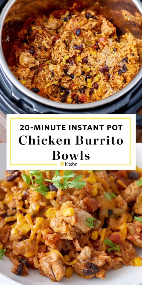 Chicken And Rice Burrito, Sweating Remedies, Rice Burrito, Chicken Burrito Bowls, Weeknight Chicken, Resep Pasta, Burrito Bowls Recipe, Instant Pot Pasta Recipe, Recipe Instant Pot