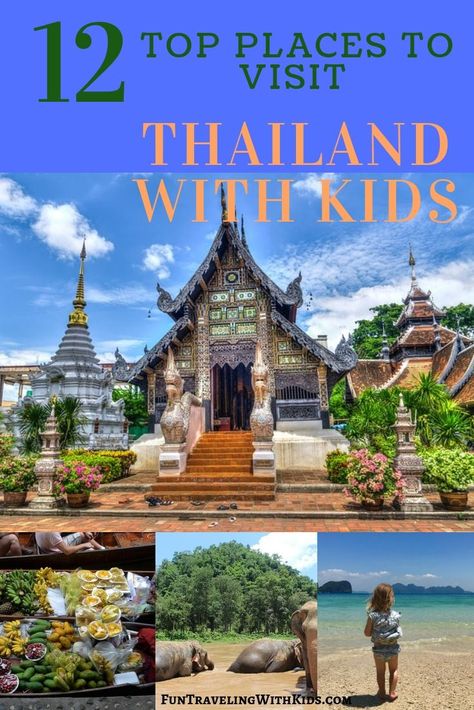 Get inspired by our collection of the top recommended best places to visit in Thailand with kids from family travel bloggers. Affordable resorts and hotels, hospitable Thai people, delicious food, and a fascinating culture put Thailand on the bucket list for many. #thailandwithkids #bestplacesthailandwithkids #thailandfamilytravel Bangkok With Kids, Thailand With Kids, Thailand Kids, Places To Visit In Thailand, Thailand Holiday, The Bucket List, Ao Nang, Visit Thailand, Jw Marriott