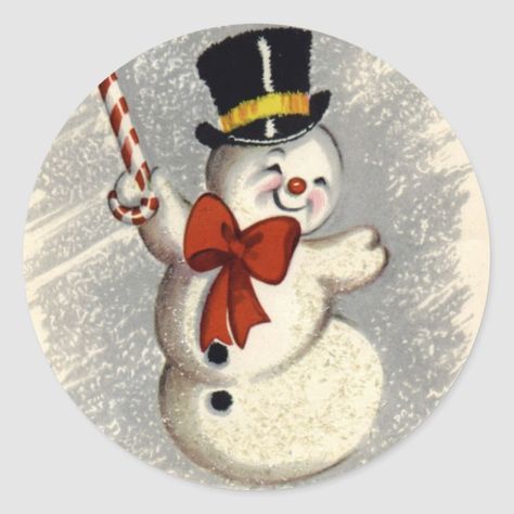 Retro Snowman, Happy Snowman, Snowman Images, Vintage Snowman, Classic Christmas Decorations, Christmas Squares, Vintage Christmas Images, Holiday Painting, Christmas Drawing