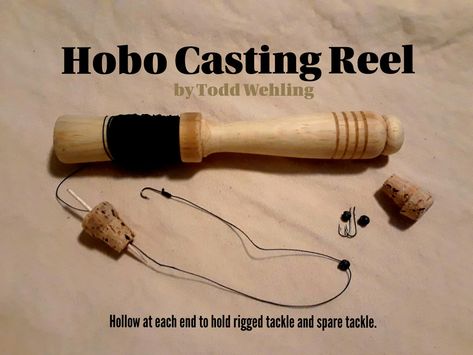 Hobo Fishing Reel, Fishing Traps, Survival Fishing, Bushcraft Kit, Diy Fishing, Bushcraft Skills, Bushcraft Gear, Survival Life Hacks, Bushcraft Camping