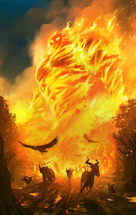 ArtStation - Fire Sentinel, Fran Fdez Fire Demon, Dragon Artwork Fantasy, Creature Artwork, Greek Mythology Art, Spirited Art, Fire Art, Monster Concept Art, Demon Art, Dark Wallpaper Iphone