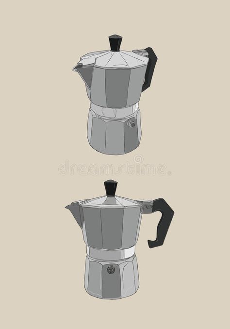 Moka Pot , Coffee Brewing ,sketh Vector. Stock Vector - Illustration of drawing, drawn: 94251388 Moka Pot Drawing, Moka Pot Coffee, Italian Coffee Maker, Coffee Brewing Methods, Moka Pot, Coffee Illustration, Industrial Design Sketch, Italian Coffee, Espresso Maker