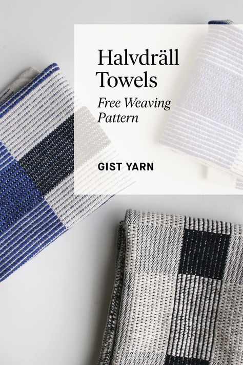 Learn to weave a trio of cotton and linen towels woven in a simplified overshot pattern known as Halvdräll. Designed by Arianna E. Funk. Weaving Loom Projects, Towel Weaving, Swedish Weaving, Weaving Tutorial, Heddle Loom, Weaving Projects, Weaving Patterns, Weaving Art, Linen Towels