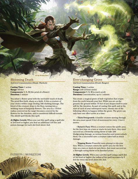 Dnd Earth Spells, Dungeons And Dragons Spells, Dnd Druid Spells, Dnd Druid Homebrew, Druid Homebrew Spells, Druid Subclasses 5e, Druid Spells 5e, D&d Spells, Evil Druid