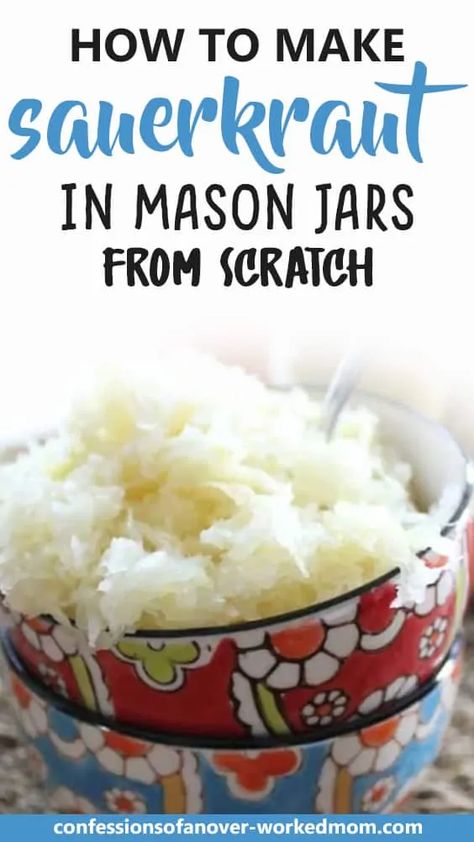 Diy Sauerkraut How To Make, How To Can Sauerkraut Mason Jars, Making Sour Kraut In Jars, Making Sauerkraut In Quart Jars, Sour Crout, Homemade Sourkraut, Canning Sauerkraut, Sourcrout Recipes, Canned Recipes