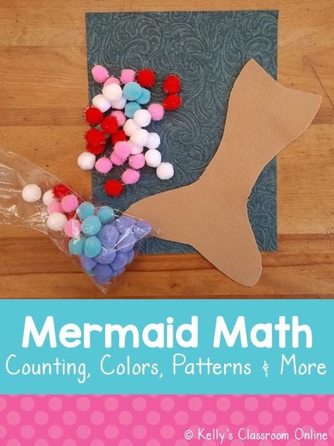 Mermaid Themed Activities, Fairytale Math Activities Preschool, Pirates And Mermaids Preschool Activities, Mermaid Art For Preschool, Mermaid Learning Activities, Mermaid Prek Activities, Mermaid Crafts For Preschoolers, Preschool Imagination Activities, Mermaid Math Preschool