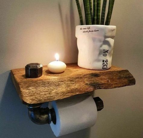 Alternative Bathroom Countertop, Toilet Room Decor, Thunder Mountain, Bedside Crib, Toilet Room, Rustic Bathrooms, Bathroom Inspiration Decor, Rustic Bathroom, Roll Holder