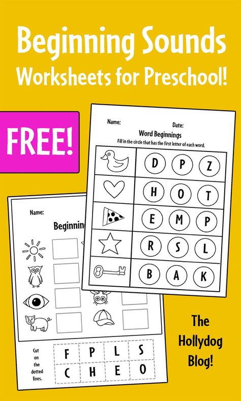 Beginning Words For Preschool, Beginning Sounds Worksheets Preschool, Alphabet Sounds Activities Kindergarten, Letter Sounds Activities Preschool, Phonics Preschool Free Printable, Beginning Sound Activities Preschool, Free Phonics Worksheets, First Sound Worksheets, Beginning Sounds Activities Preschool