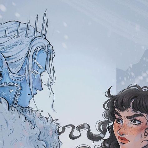 po on Instagram: "Miryem and the Staryk king ❄️ from Spinning Silver by @naominovik @illumicrate calendar 11/12 This piece was included in the December 2022 box!!" Spinning Silver Aesthetic, Spinning Silver Naomi Novik, John Uskglass The Raven King, Spinning Silver, Oc Face, December 2022, Book Stuff, May 17, Face Claims