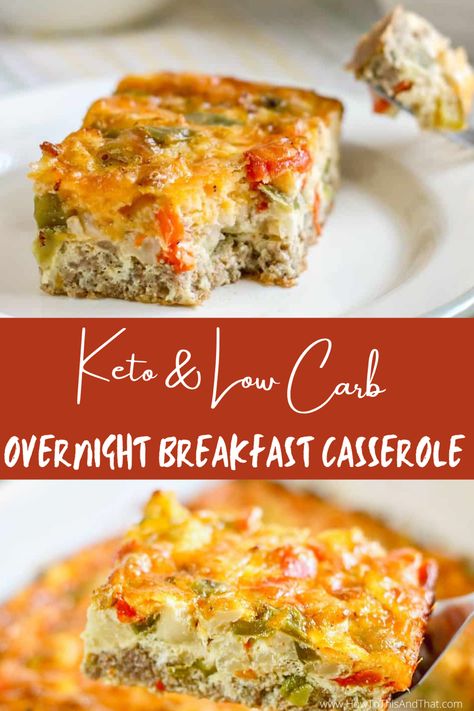 Easy Keto Overnight Breakfast Casserole - ONLY 2 NET CARBS #keto #casserole #breakfast #lowcarb #kidfriendly #breakfastcasserole #ketofriendly #ketosis #overnight #freezerfriendly #overnightbreakfastcasserole #kidfriendlyrecipes Easy Keto Breakfast Casserole, Keto Breakfast Casserole, Baked Breakfast Casserole, Casserole Breakfast, Overnight Breakfast Casserole, Overnight Breakfast, Keto Casserole, Breakfast Casserole Easy, Hearty Meal