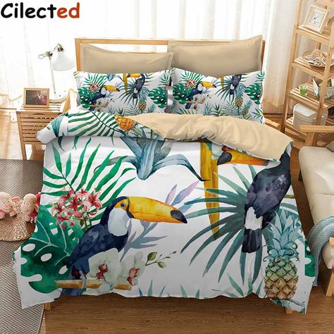 Tropical Bedding Sets, Peacock Bedding, Tropical Duvet Cover, Cozy Bedding Sets, 3d Bedding Sets, King Size Duvet Covers, Cotton Bedding Sets, Queen Bedding Sets, Twin Size Bedding