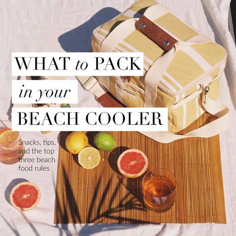 Foods To Pack For The Beach, Beach Cooler Food, Beach Cooler Packing, Beach Foods To Pack, Food To Bring To The Beach, Best Beach Snacks, Beach Snacks For Adults, Beach Day Snacks, Beach Foods