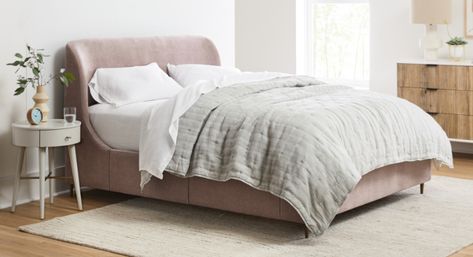 lana upholstered bedroom collection Best Beds, Bed Designs With Storage, West Elm Bedding, Upholstered Storage Bed, Upholstered Bedroom, Home Contemporary, Furniture Contemporary, Leather Bed, Comfy Bed