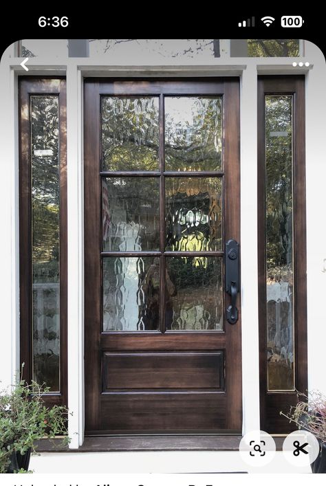 Rustic Glass Front Door, Entry Vestibule Exterior, Ranch Doors Entrance, French Country Double Front Door, Fabulous Front Doors, Double Door Home Entrance, Front Door With Privacy Windows, Glass Front Doors Ideas, Front Entryway Doors